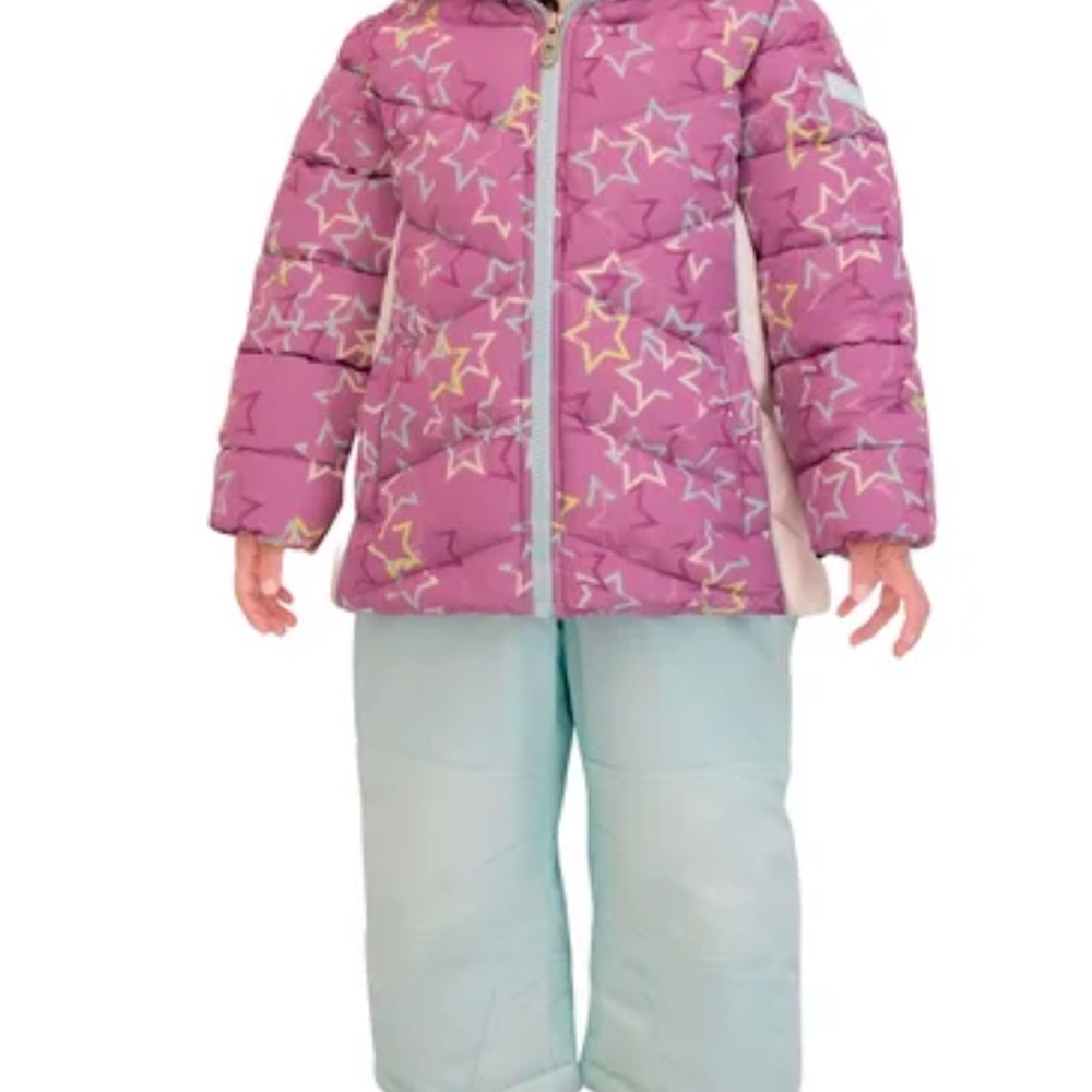 Spyder Kids Puffer Jacket - Pink and White Star Pattern